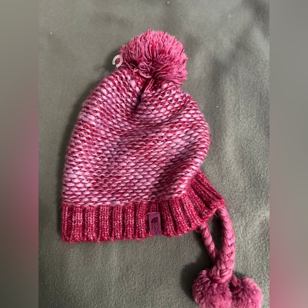 The North Face Pink Knit Pom-Pom Hat for Kids